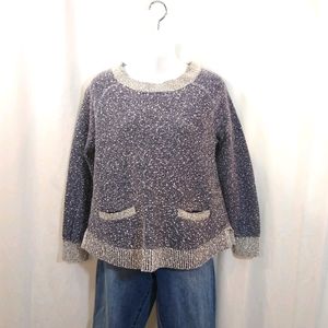 Lou & Grey navy marled speckled sweater